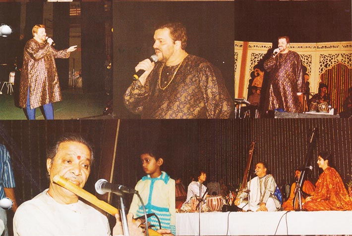 Various colored umbrellas drifting into the afternoon sky